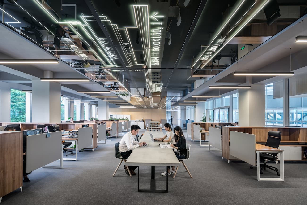 Modern enterprise workspace where compliance teams operate